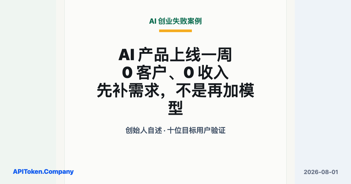 An AI Product Launched to Zero Customers: Validate the Paid Result Before Adding Models