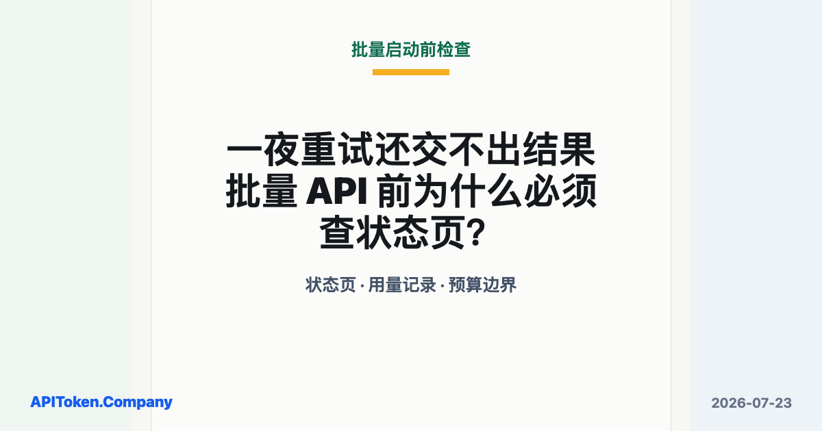 批量任务启动前检查状态、预算和熔断条件