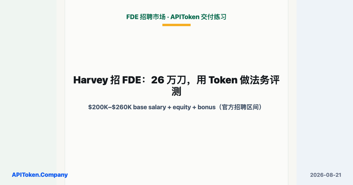 Harvey FDEs: A $260K Range, Then Token-Based Legal Evaluation