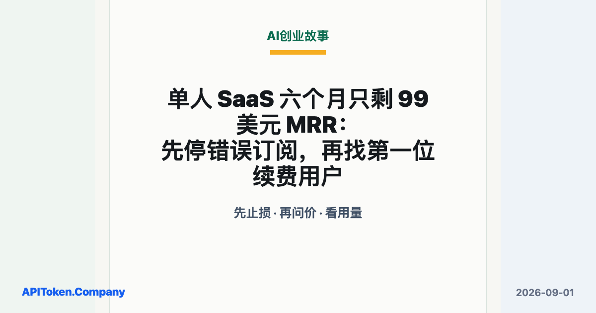 A Solo SaaS Had $99 MRR After Six Months and 83% Churn